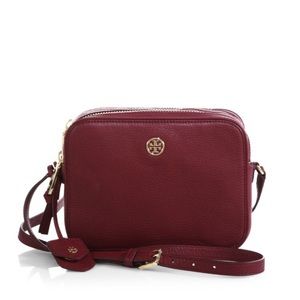 Tory Burch Robinson Pebbled Double Zip Crossbody